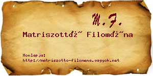 Matriszottó Filoména névjegykártya